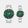 Trendline Couple Quartz Green Dial Analog Stainless Steel Watch TW00PR321