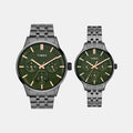 Trendline Couple Quartz Green Dial Multi-Function Stainless Steel Watch TW00PR318