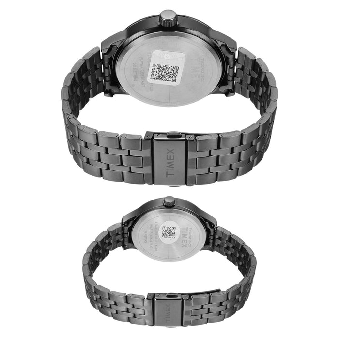 Trendline Couple Quartz Green Dial Multi-Function Stainless Steel Watch TW00PR318