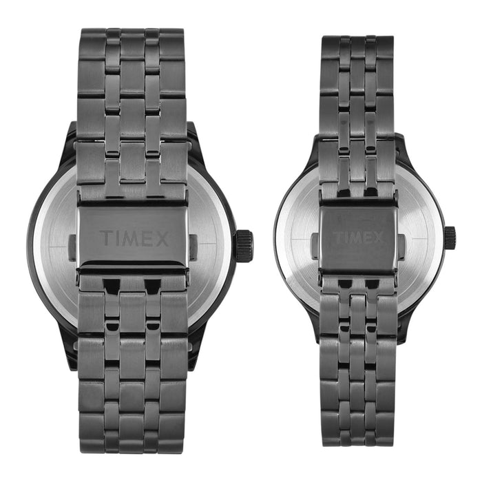 Trendline Couple Quartz Green Dial Multi-Function Stainless Steel Watch TW00PR318
