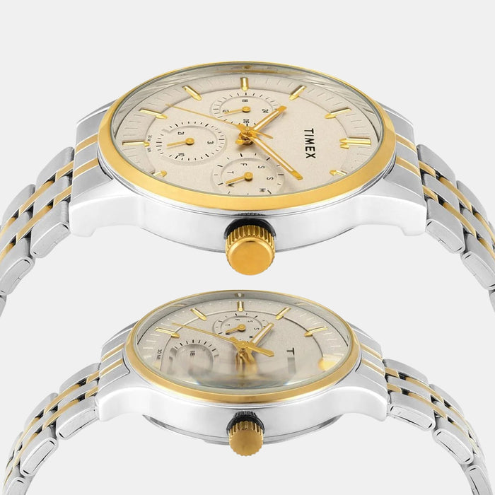 Trendline Couple Quartz Grey Dial Multi-Function Stainless Steel Watch TW00PR317