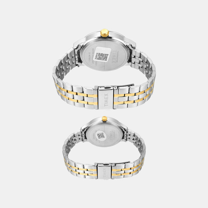 Trendline Couple Quartz Grey Dial Multi-Function Stainless Steel Watch TW00PR317