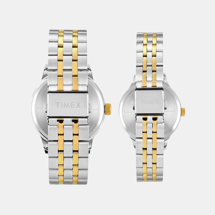 Trendline Couple Quartz Grey Dial Multi-Function Stainless Steel Watch TW00PR317