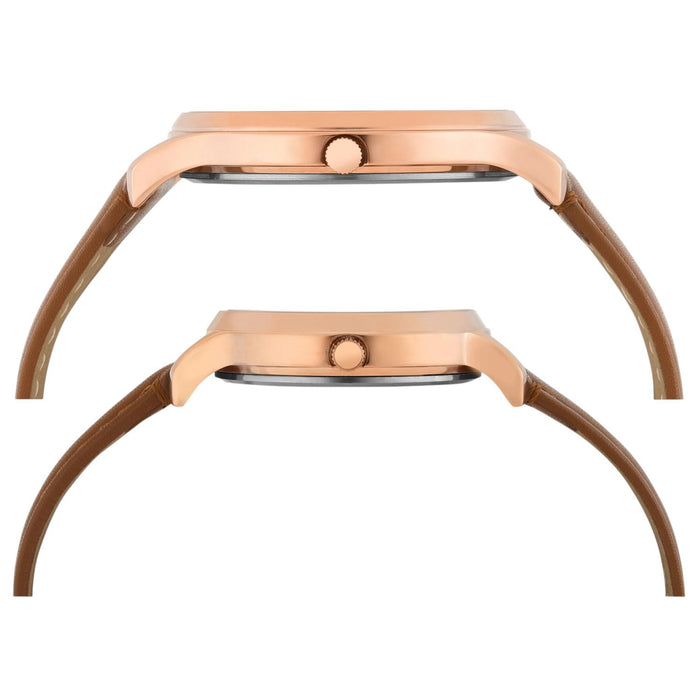 Trendline Couple Quartz Silver Dial Analog Leather Watch TW00PR320