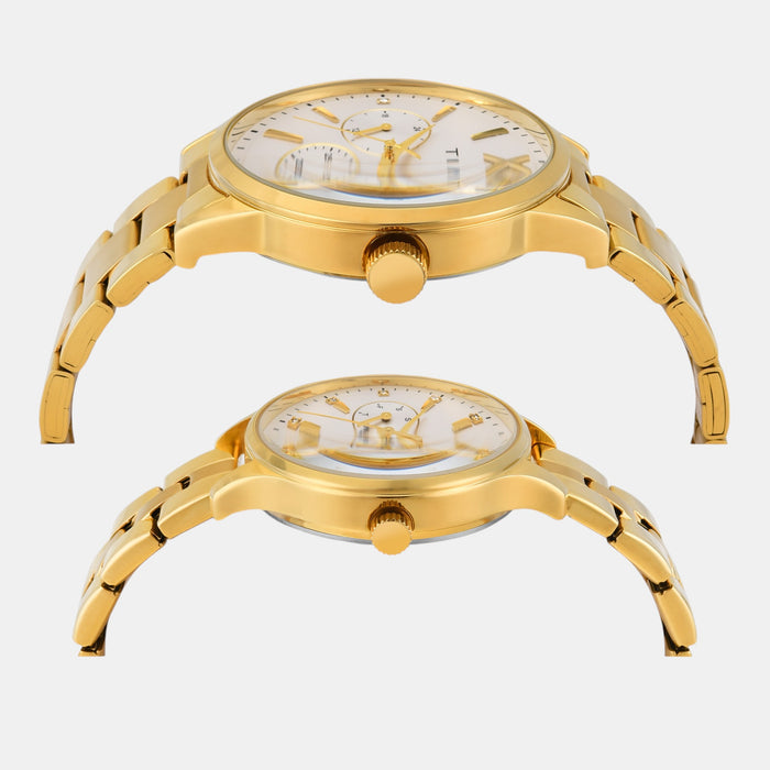 Trendline Couple Quartz Silver Dial Multi-Function Stainless Steel Watch TW00PR303