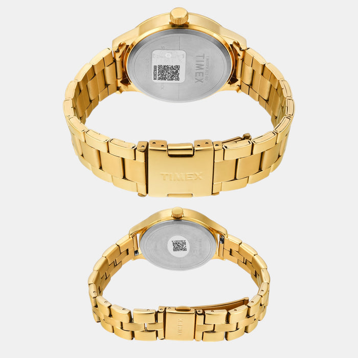 Trendline Couple Quartz Silver Dial Multi-Function Stainless Steel Watch TW00PR303