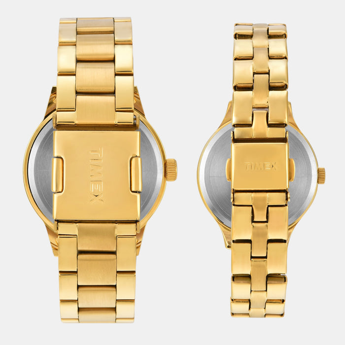 Trendline Couple Quartz Silver Dial Multi-Function Stainless Steel Watch TW00PR303