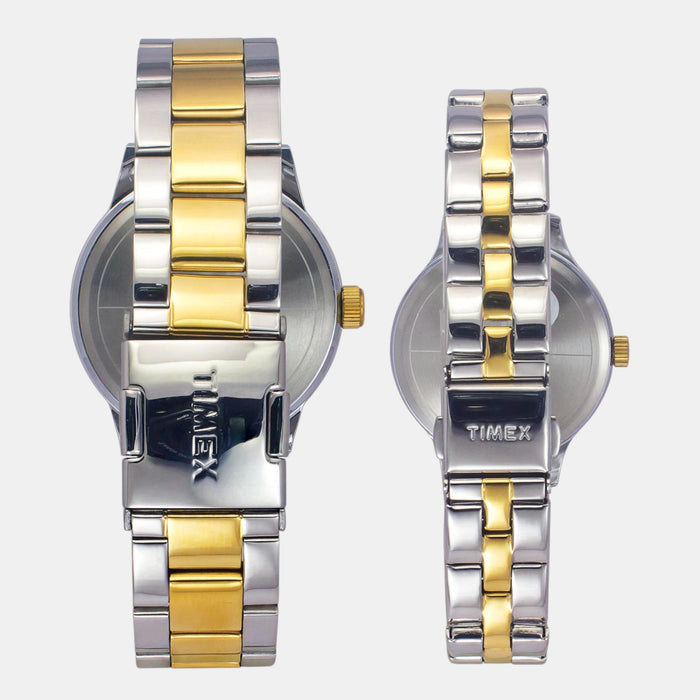Trendline Couple Quartz Teal Dial Multi-Function Stainless Steel Watch TW00PR315