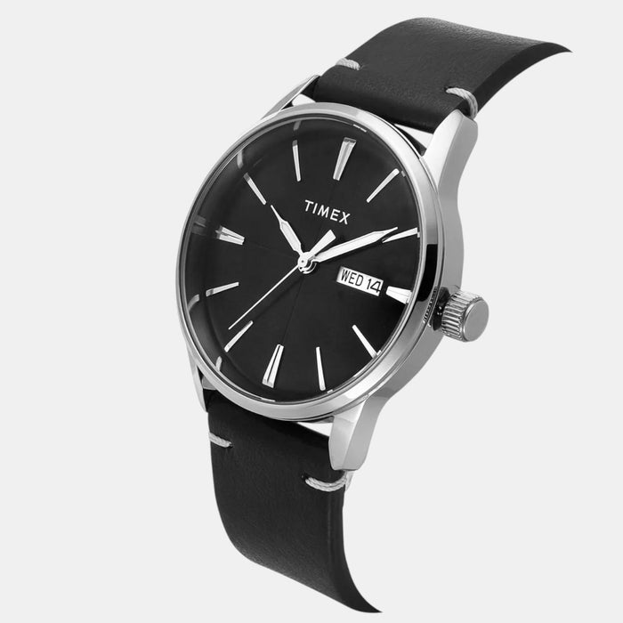 Trendline Men Quartz Black Dial Analog Leather Watch TWEG25501