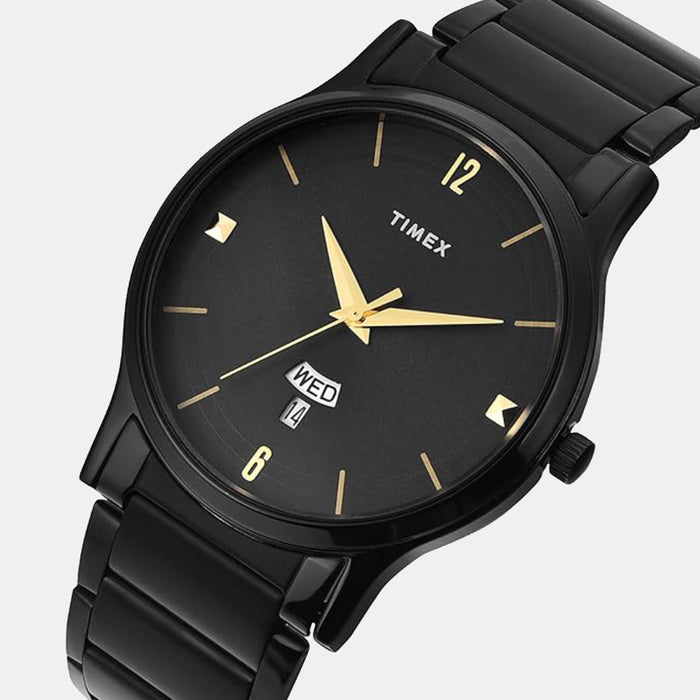 Trendline Men Quartz Black Dial Analog Stainless Steel Watch TW000R459