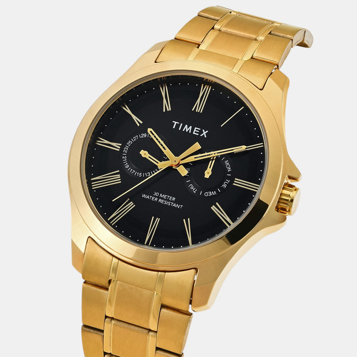 Trendline Men Quartz Black Dial Analog Stainless Steel Watch TW000X129