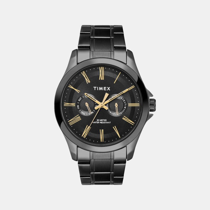 Trendline Men Quartz Black Dial Analog Stainless Steel Watch TW000X135