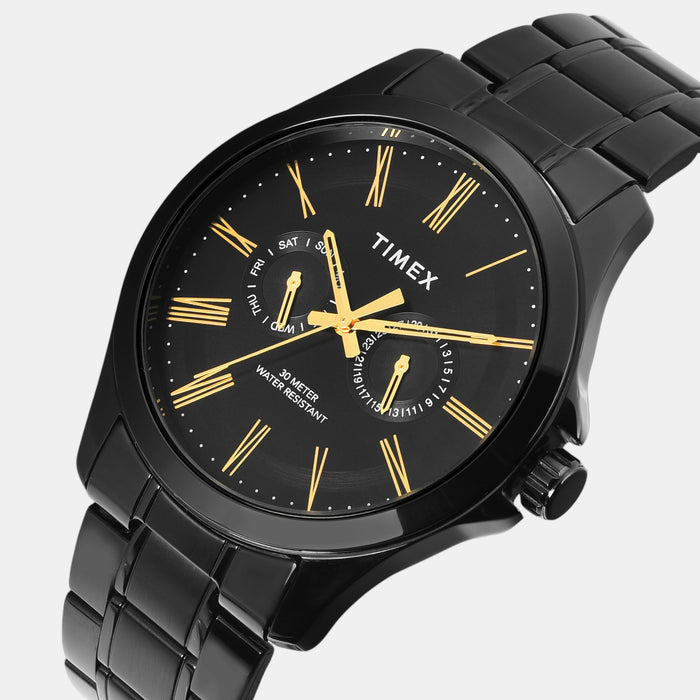 Trendline Men Quartz Black Dial Analog Stainless Steel Watch TW000X135