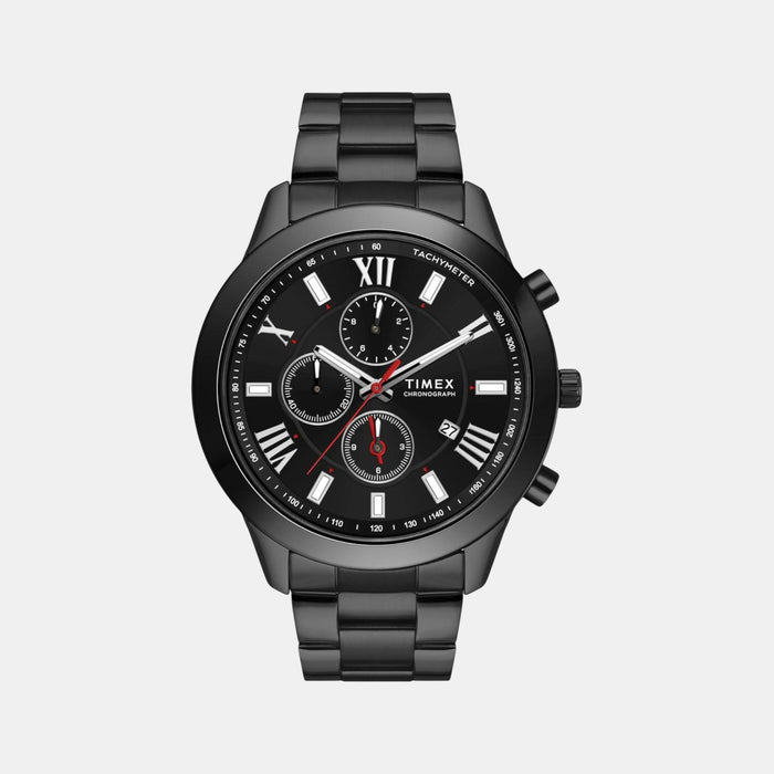 Trendline Men Quartz Black Dial Multi-Function Stainless Steel Watch TWEG18518