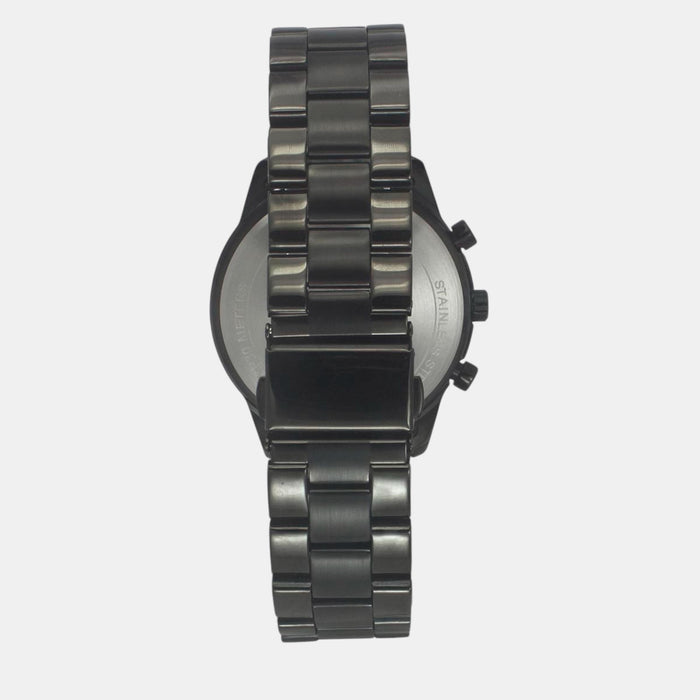 Trendline Men Quartz Black Dial Multi-Function Stainless Steel Watch TWEG18518