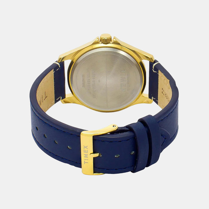 Trendline Men Quartz Blue Dial Analog Leather Watch TW000X140