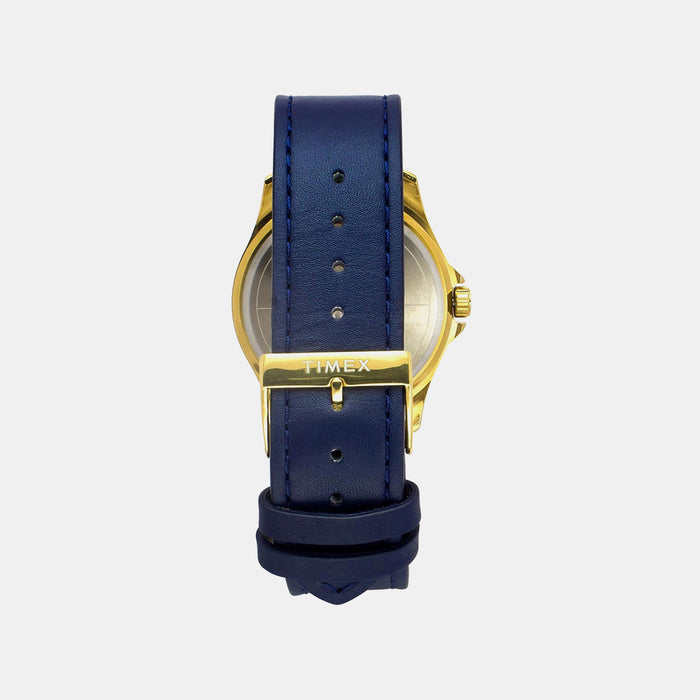 Trendline Men Quartz Blue Dial Analog Leather Watch TW000X140