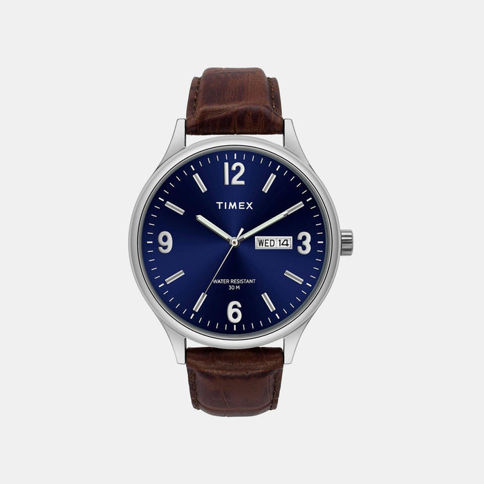 Trendline Men Quartz Blue Dial Analog Leather Watch TWEG18400