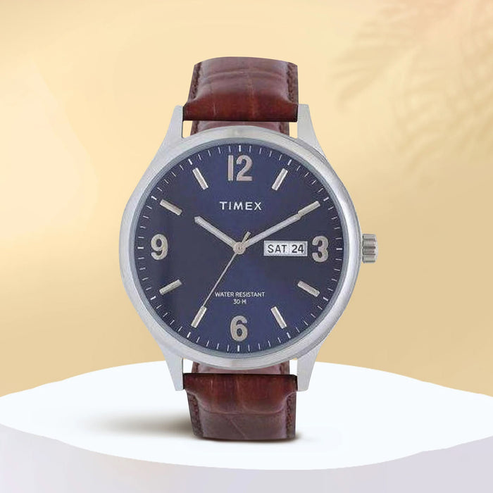 Trendline Men Quartz Blue Dial Analog Leather Watch TWEG18400