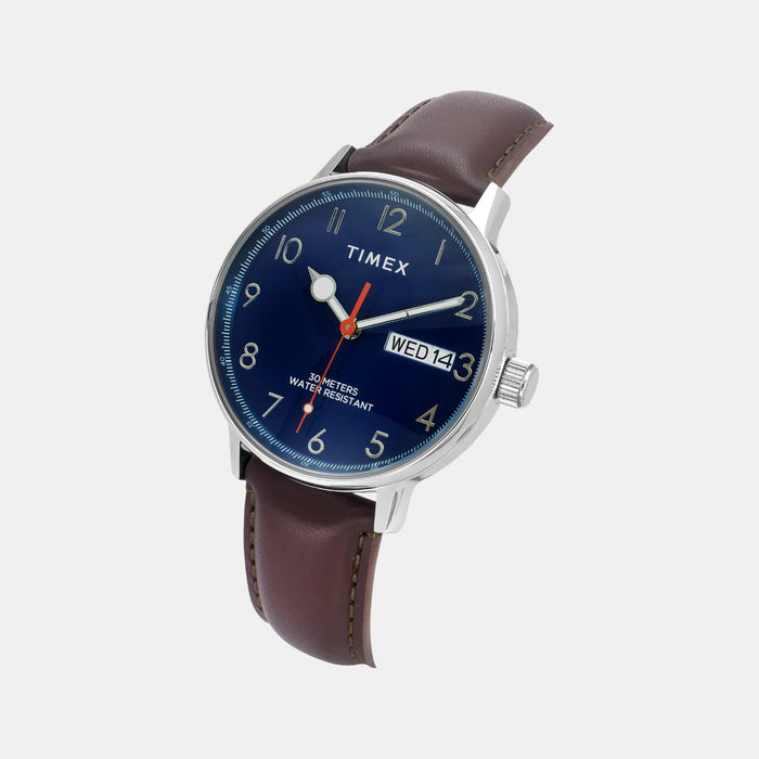 Trendline Men Quartz Blue Dial Analog Leather Watch TWEG25400