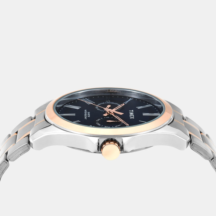 Trendline Men Quartz Blue Dial Multi-Function Stainless Steel Watch TW000X131