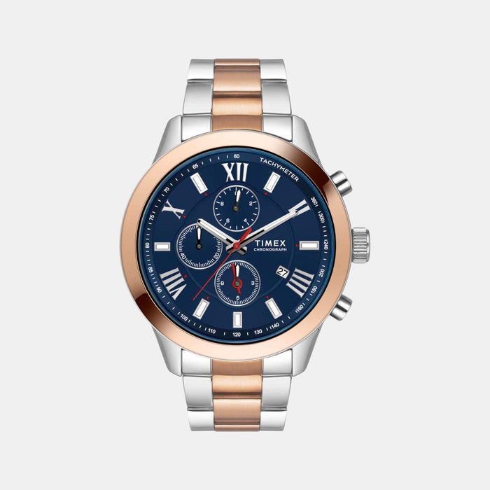 Trendline Men Quartz Blue Dial Multi-Function Stainless Steel Watch TWEG18516