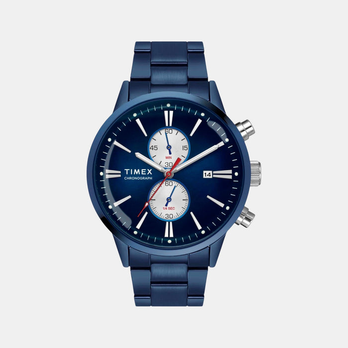 Trendline Men Quartz Blue Dial Multi-Function Stainless Steel Watch TWEG19934