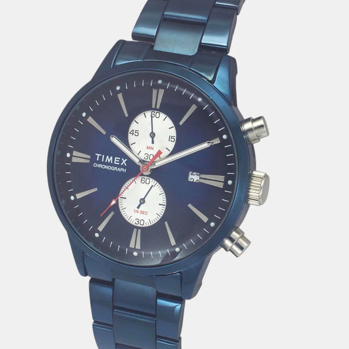 Trendline Men Quartz Blue Dial Multi-Function Stainless Steel Watch TWEG19934