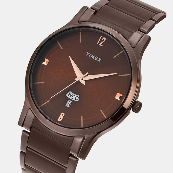 Trendline Men Quartz Brown Dial Analog Stainless Steel Watch TW000R461