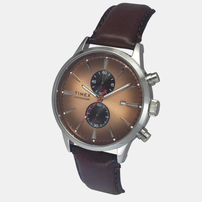 Trendline Men Quartz Brown Dial Multi-Function Leather Watch TWEG19930