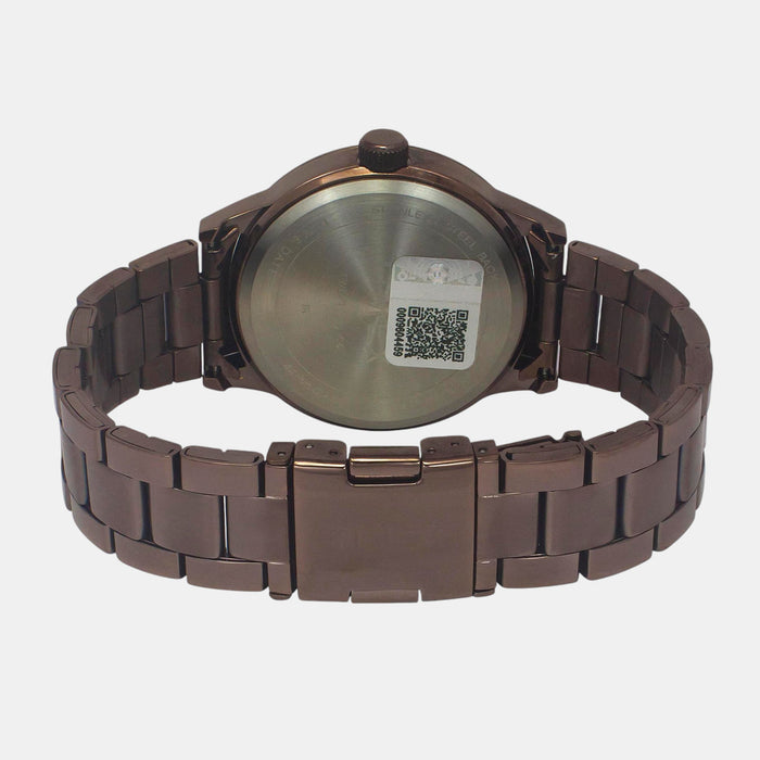 Trendline Men Quartz Brown Dial Multi-Function Stainless Steel Watch TWEG19941