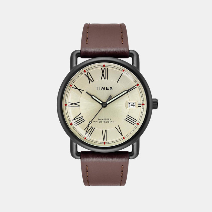 Trendline Men Quartz Champagne Dial Analog Leather Watch TWEG25601