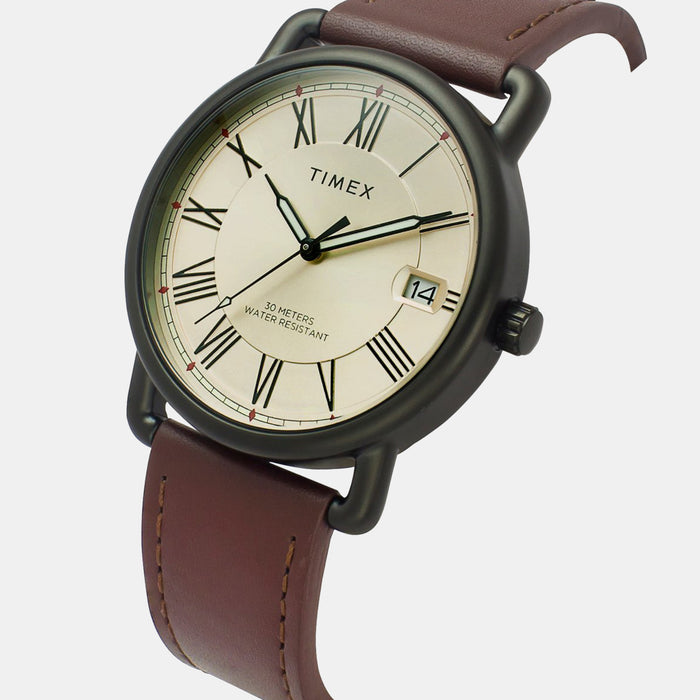 Trendline Men Quartz Champagne Dial Analog Leather Watch TWEG25601