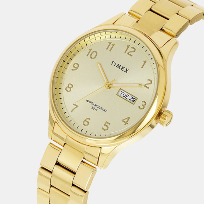 Trendline Men Quartz Champagne Dial Analog Stainless Steel Watch TWEG18442