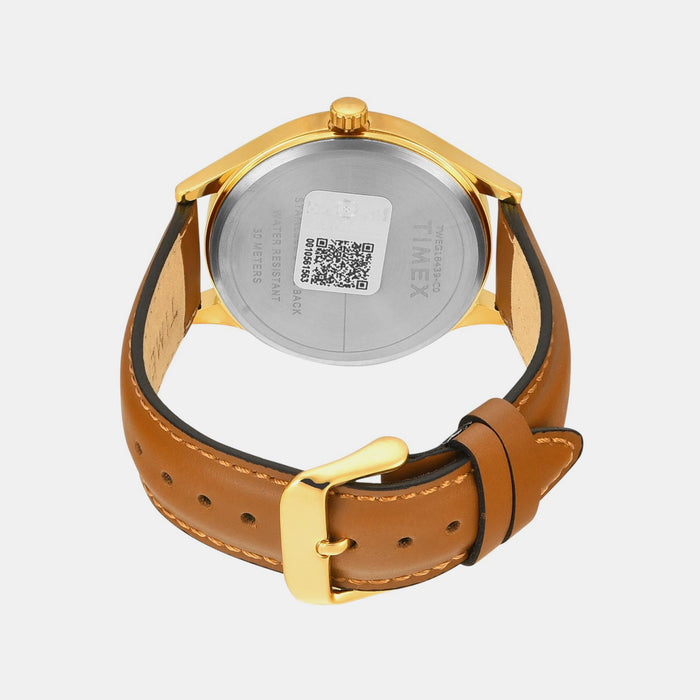 Trendline Men Quartz Champagne Dial Multi-Function Leather Watch TWEG18439
