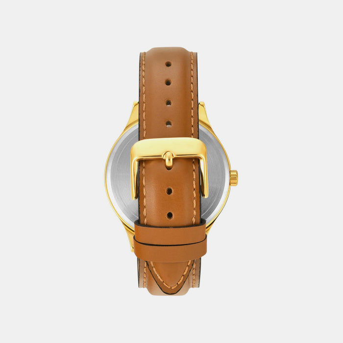 Trendline Men Quartz Champagne Dial Multi-Function Leather Watch TWEG18439