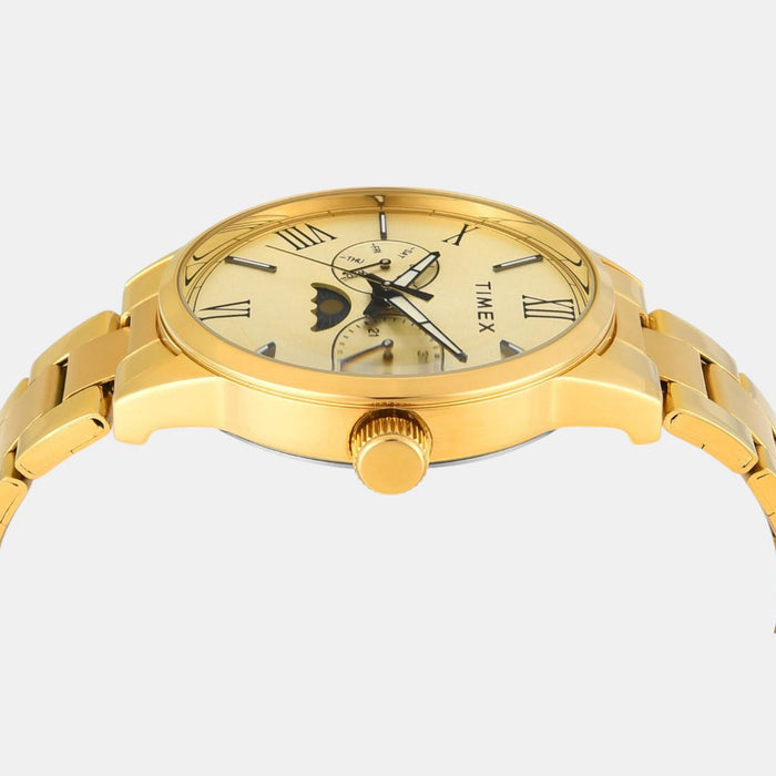 Trendline Men Quartz Champagne Dial Multi-Function Stainless Steel Watch TWEG19945