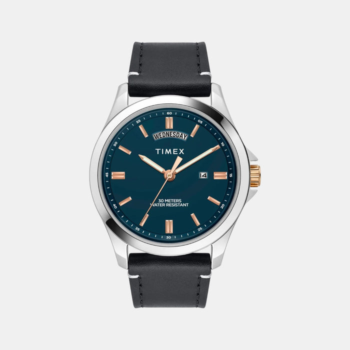 Trendline Men Quartz Green Dial Analog Leather Watch TW000X139
