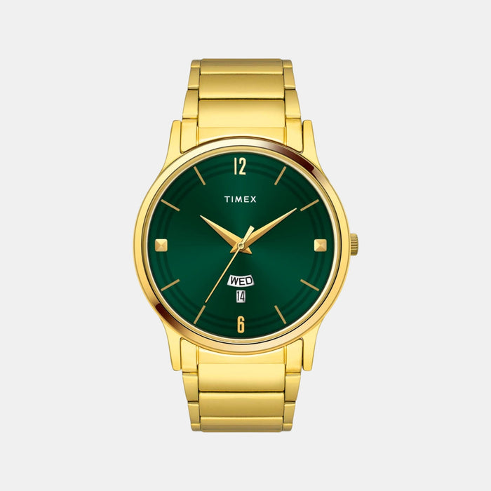 Trendline Men Quartz Green Dial Analog Stainless Steel Watch TW000R462
