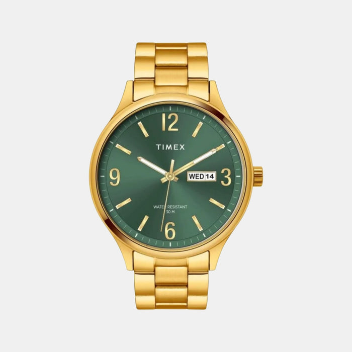 Trendline Men Quartz Green Dial Analog Stainless Steel Watch TWEG18445