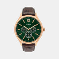Trendline Men Quartz Green Dial Multi-Function Leather Watch TWEG18434