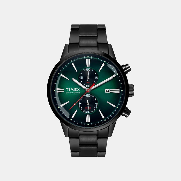 Trendline Men Quartz Green Dial Multi-Function Stainless Steel Watch TWEG19933