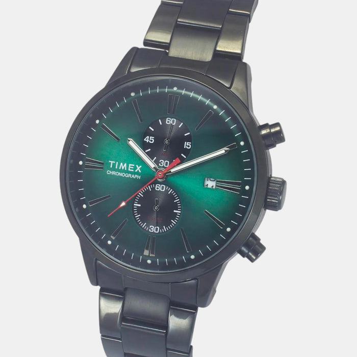 Trendline Men Quartz Green Dial Multi-Function Stainless Steel Watch TWEG19933
