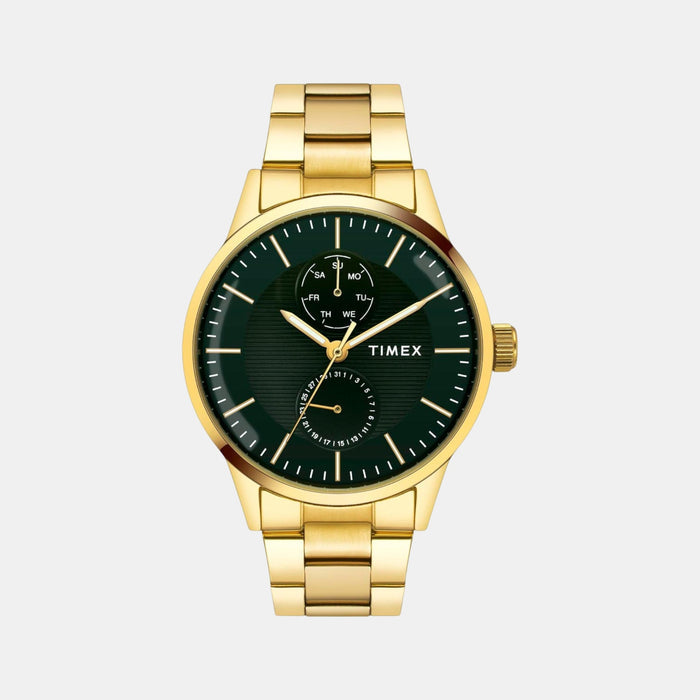 Trendline Men Quartz Green Dial Multi-Function Stainless Steel Watch TWEG19939
