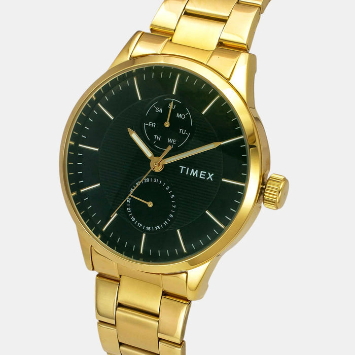 Trendline Men Quartz Green Dial Multi-Function Stainless Steel Watch TWEG19939