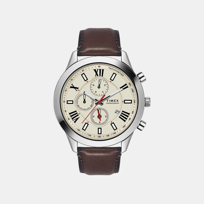 Trendline Men Quartz Grey Dial Multi-Function Leather Watch TWEG18514