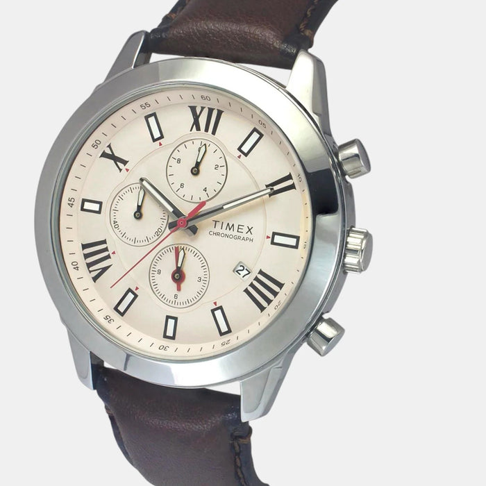 Trendline Men Quartz Grey Dial Multi-Function Leather Watch TWEG18514