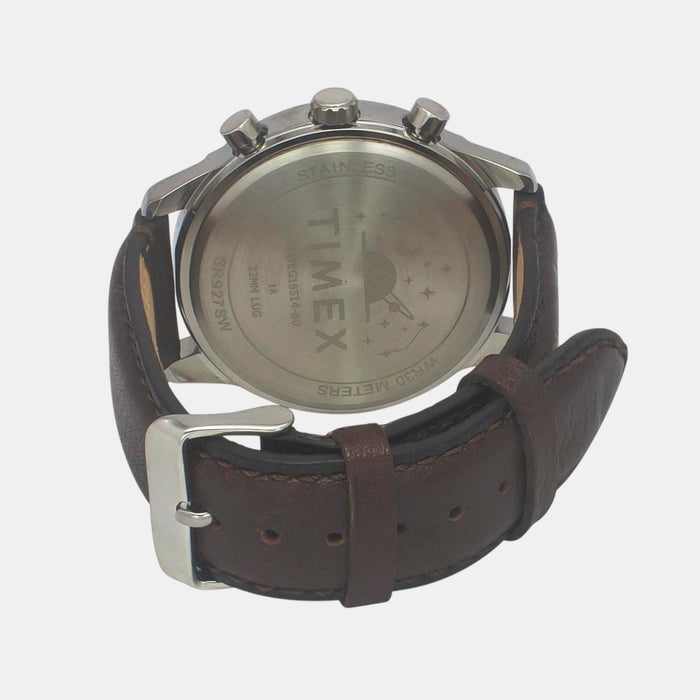 Trendline Men Quartz Grey Dial Multi-Function Leather Watch TWEG18514