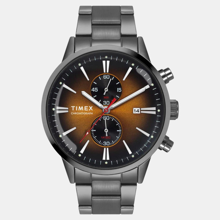 Trendline Men Quartz Orange Dial Multi-Function Stainless Steel Watch TWEG19932