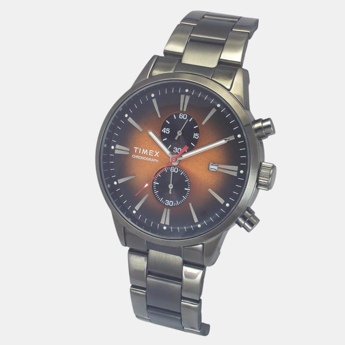 Trendline Men Quartz Orange Dial Multi-Function Stainless Steel Watch TWEG19932